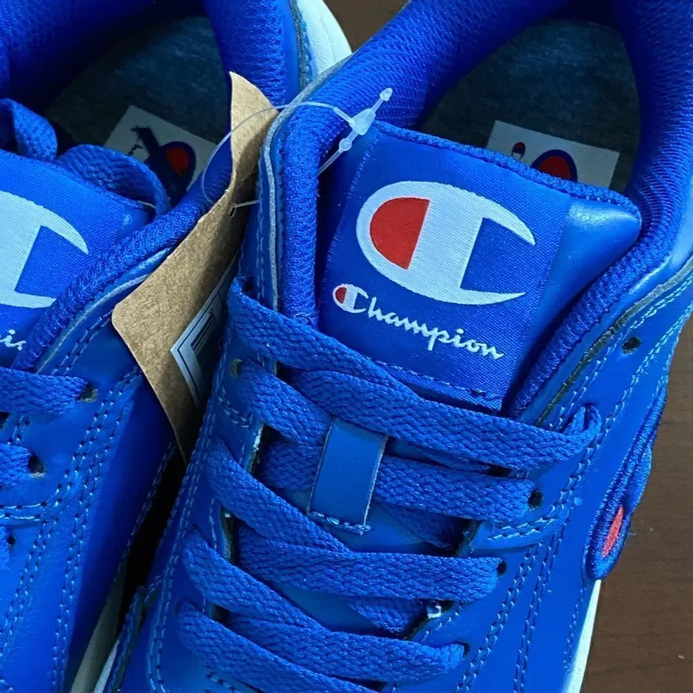 NWT Champion Super C Court Leather Shoe Blue Youth